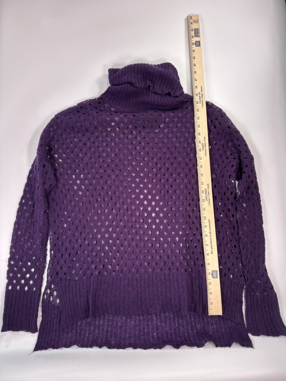 Press Women’s Mohair Turtleneck Open Knit Sweater Purple Size S - Picture 8 of 9